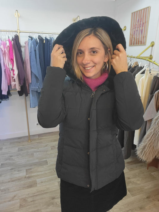 Doudoune Noir à capuche