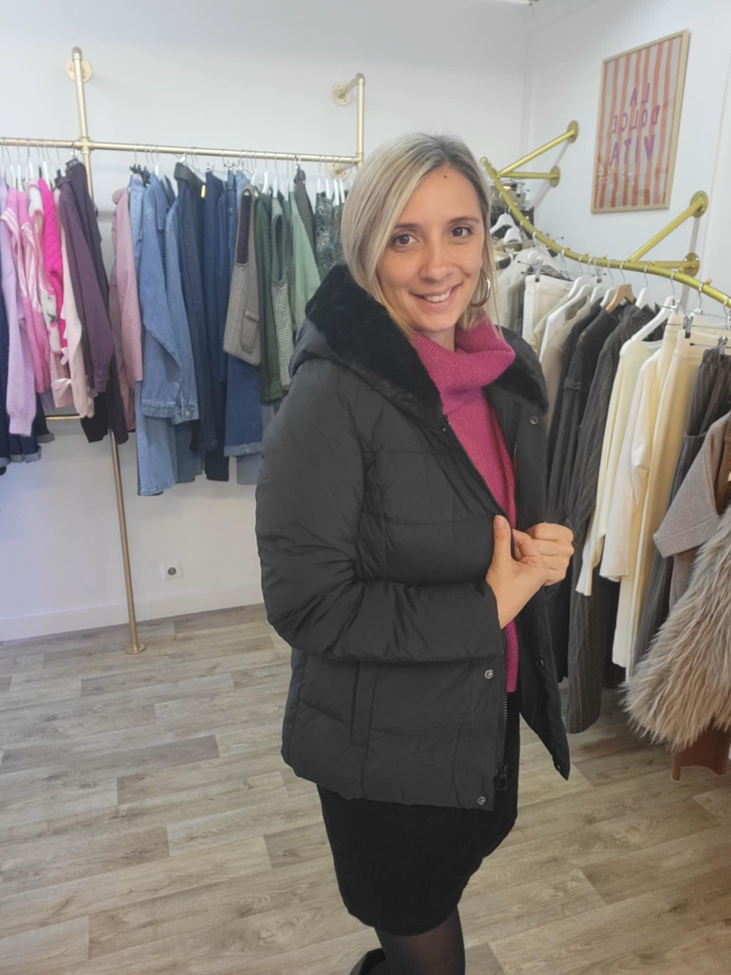 Doudoune Noir à capuche