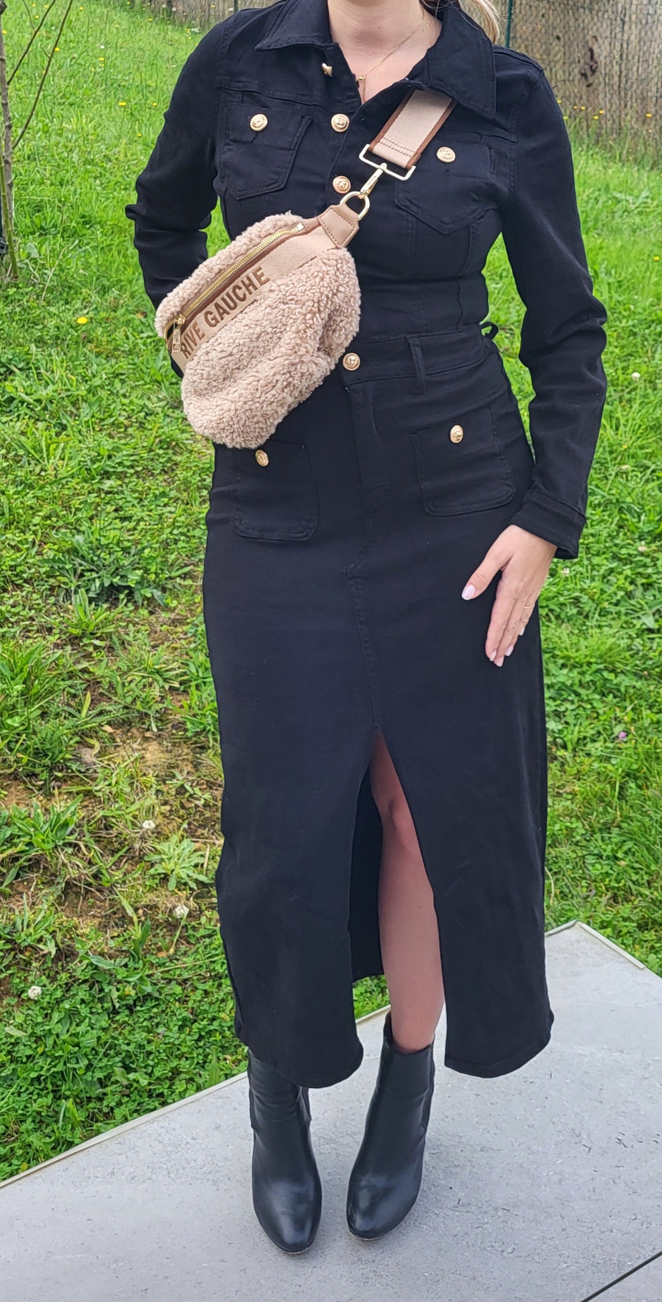 Robe longue stretch avec manches longue