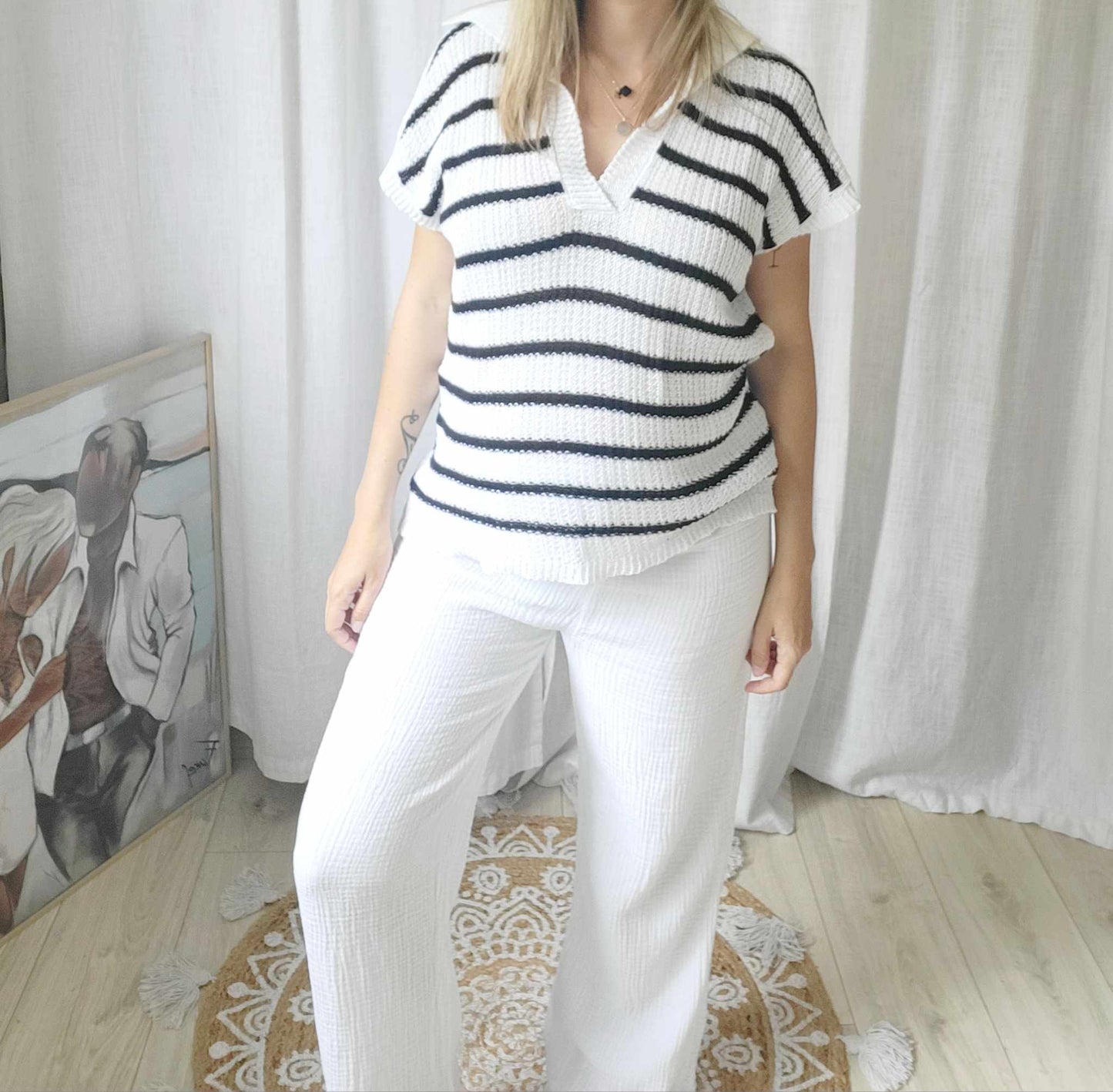 Haut Rayé Marinière Blanc et noir