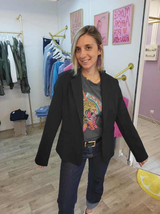 Blazer Noir Uni